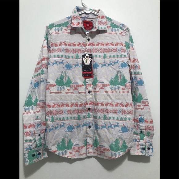 NWT Denim & Flower Mens Christmas Shirt S - Picture 11 of 15